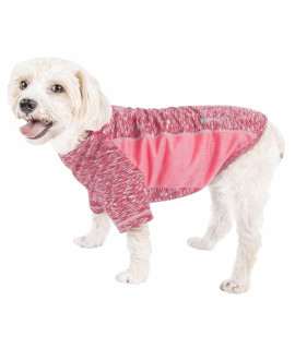 Pet Life ? Active 'Warf Speed' Heathred Dog Fitness and Yoga Pet T-Shirt Dog Clothes - Performance Dog T-Shirt with 4-Way-Stretch, Reflective and Quick-Dry Technology - Summer Dog Shirts