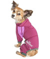 Dog Helios 'Namastail' Lightweight 4-Way Stretch Breathable Full Bodied Performance Yoga Dog Hoodie Tracksuit, Medium, Pink