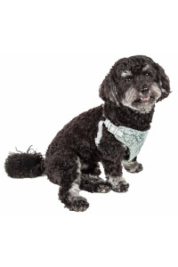 Pet Life ? 'Fidomite' Dog Harness with Built-in Designer Textured Dog Bowtie - Pet Harness with Reversible and Breathable Micro-mesh and Stainless Steel Dog Leash Connecting Loops