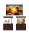 Aquarium Fish Tank Background Poster Sun and Desert Style PVC Adhesive Decor Paper Sticker (122 * 50cm)