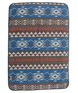 Ruth&Boaz Outdoor Wool Blend Pet Blanket Ethnic Inka Pattern (K-Blue)