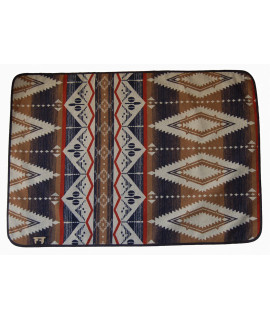 RUTH&BOAZ Outdoor Wool Blend Pet Blanket Ethnic Inka Pattern (Q-Navy)