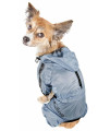 Dog Helios Torrential Shield Waterproof and Adjustable Full Body Dog Raincoat, SM, Blue