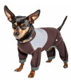 Dog Helios ? 'Tail Runner' Lightweight 4-Way-Stretch Breathable Full Bodied Performance Dog Track Suit, X-Small, Brown