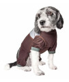 Dog Helios ? 'Tail Runner' Lightweight 4-Way-Stretch Breathable Full Bodied Performance Dog Track Suit, X-Small, Brown