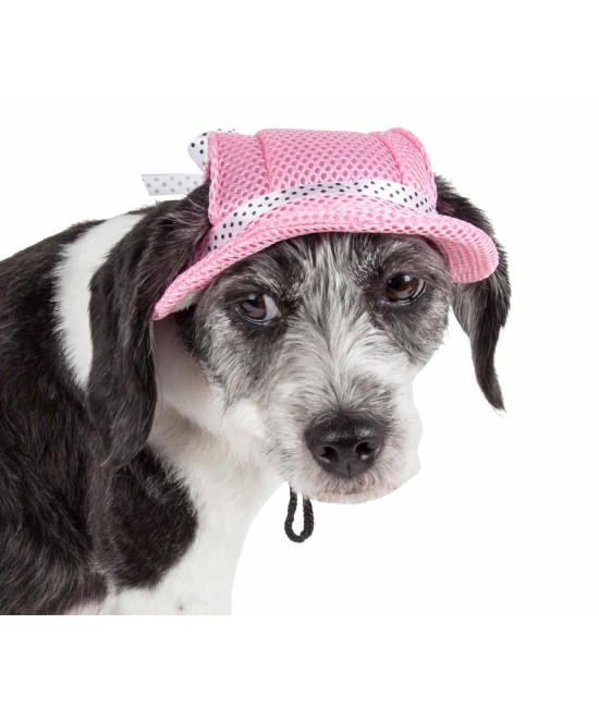 Pet Life ? 'Sea Spot Sun' Mesh Dog Hat with UV Coverage Protection - Brimmed Pet Hats for Dogs Provides More Shade Than a Dog Banadana - Features Ear Holes and Convenient Slip-on Access