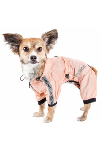 Dog Helios Torrential Shield Waterproof and Adjustable Full Body Dog Raincoat, MD, Pink