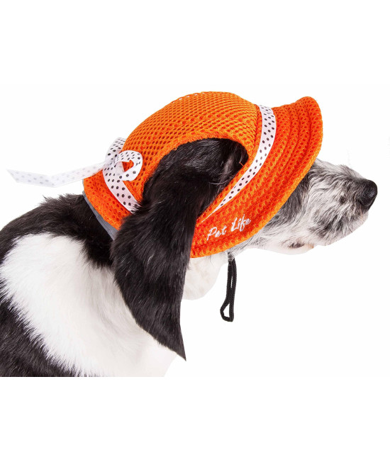 Pet Life ? 'Sea Spot Sun' Mesh Dog Hat with UV Coverage Protection - Brimmed Pet Hats for Dogs Provides More Shade Than a Dog Banadana - Features Ear Holes and Convenient Slip-on Access