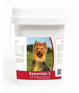 Healthy Breeds Synovial 3 Dog Hip & Joint Support Soft Chews for Yorkshire Terrier - OVER 200 BREEDS - Glucosamine MSM Omega & Vitamins Supplement - Cartilage Care - 240 Ct