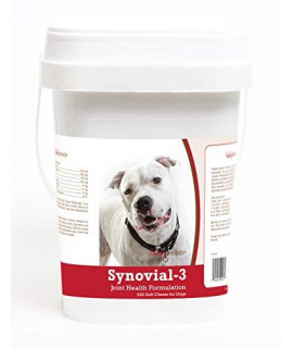Healthy Breeds Synovial 3 Dog Hip & Joint Support Soft Chews for Pit Bull, White - OVER 200 BREEDS - Glucosamine MSM Omega & Vitamins Supplement - Cartilage Care - 240 Ct