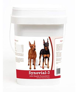Healthy Breeds Synovial 3 Dog Hip & Joint Support Soft Chews for Miniature Pinscher - OVER 200 BREEDS - Glucosamine MSM Omega & Vitamins Supplement - Cartilage Care - 240 Ct