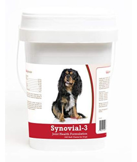 Healthy Breeds Synovial 3 Dog Hip & Joint Support Soft Chews for Cavalier King Charles Spaniel - OVER 200 BREEDS - Glucosamine MSM Omega & Vitamins Supplement - Cartilage Care - 240 Ct