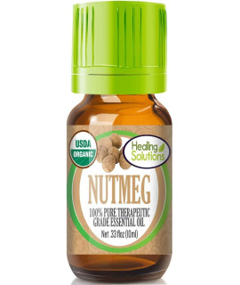 Healing Solutions Organic 10ml Oils - Nutmeg Essential Oil - 033 Fluid Ounces