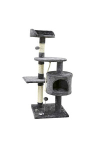 Dipet Cat Tree Furniture, House, Kittens Climbing Tower, Gray/Size:45"(H)