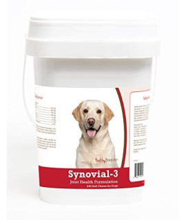 Healthy Breeds Synovial 3 Dog Hip & Joint Support Soft Chews for Labrador Retriever, White - OVER 200 BREEDS - Glucosamine MSM Omega & Vitamins Supplement - Cartilage Care - 240 Ct