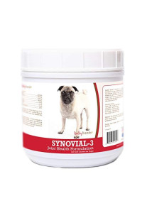 Healthy Breeds Synovial-3 Dog Hip & Joint Support Soft Chews for Pug, Brown - OVER 200 BREEDS - Glucosamine MSM Omega & Vitamins Supplement - Cartilage Care - 120 Ct