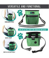 PetAmi Dog Treat Pouch | Dog Training Pouch Bag with Waist Shoulder Strap, Poop Bag Dispenser and Collapsible Bowl | Treat Training Bag for Treats, Kibbles, Pet Toys | 3 Ways to Wear (Green)
