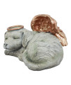 Ebros Gift Heavenly Sleeping Angel Dog with Golden Halo and Wings Small Cremation Urn Sculpture 8" Long Pet Memorial All Dogs Go to Heaven