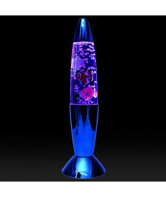 Bubble Lamp 14" Fish Lamp Aquarium Color Changing Mood Light Perfect Night Light Desktop Art Decor or Electric Lava Lamp for Kids (Blue)
