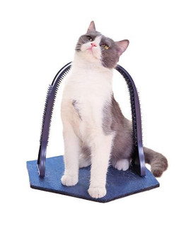 Mujing Cat Arch Self Groomer Massager Groom Toy Dog Brushes Pet Puppy Cat Scratcher Toys Fur Grooming Cat Toy Brush Controls Shedding With Scratch Pad And Catnip Interactive Kitten Toys