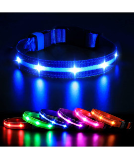 Masbrill Led Dog Collar - Light Up Dog Collars Rechargeable - Lighted Dog Collar Safety Waterproof Glow Up Flashing Light Up Collar For Dogs