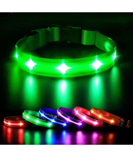 Masbrill Led Dog Collar-Rechargeable Light Up Dog Collars-Safety Water-Resistant Glow Up Flashing Lighted Dog Collar