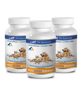 Immune Boost for Cats - Ultra Vitamins for Pets - Dogs and Cats - Powerful Minerals - Vitamin e for Cats - 3 Bottle (360 Chews)