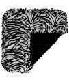 BESSIE AND BARNIE Black Puma/Zebra (Ruffles) Luxury Ultra Plush Faux Fur Pet, Dog, Cat, Puppy Super Soft Reversible Blanket (Multiple Sizes)