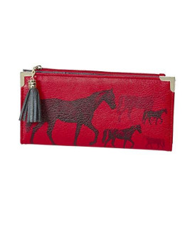 Equi-Ternatives, Inc Lila Ladies Assorted Size Horses Wallet Red
