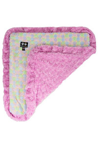 BESSIE AND BARNIE Ice Cream/Cotton Candy Luxury Ultra Plush Faux Fur Pet, Dog, Cat, Puppy Super Soft Reversible Blanket (Multiple Sizes), Pink, M- 36" x 28", BLNKTZ-CCIC-MD