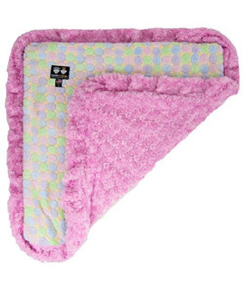BESSIE AND BARNIE Ice Cream/Cotton Candy Luxury Ultra Plush Faux Fur Pet, Dog, Cat, Puppy Super Soft Reversible Blanket (Multiple Sizes), Pink, M- 36" x 28", BLNKTZ-CCIC-MD