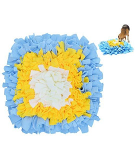 Premium Quality Pet Snuffle Mat - Feeding Mat for Dogs (17.7" x 17.7"), Training Feeding Stress Release Pad ,Encourages Natural Foraging Skills(Blue&Yellow)