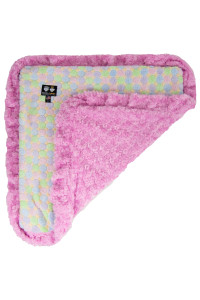 BESSIE AND BARNIE Ice Cream/Cotton Candy Luxury Ultra Plush Faux Fur Pet, Dog, Cat, Puppy Super Soft Reversible Blanket (Multiple Sizes), pink, xs - 20" x 20" (BLNKTZ-CCIC-XS)
