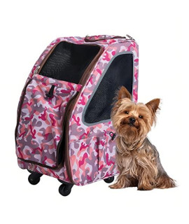 PETIQUE Pet Carrier, Dog Carrier for Small Size Pets, 5-in-1 Ventilated Carrier Bag for Cats & Dogs, Pink Camo