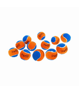 Midlee Squeaky Mini Tennis Ball for Dogs 1.5- Pack of 12 (Orange/Blue)- Puppy Play Toy Balls