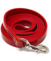 Logical Leather 5 Foot Dog Leash - Best for Training - Heavy Full grain Leather Lead - Red
