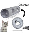 LeerKing Cat Tunnel 12 x 51 inch, Collapsible Pet Cat Play Tunnel Hideaway with Ball, Crinkle Cat Tunnels for Indoor Cats, Kitties, Rabbits, Bunnies, Puppy