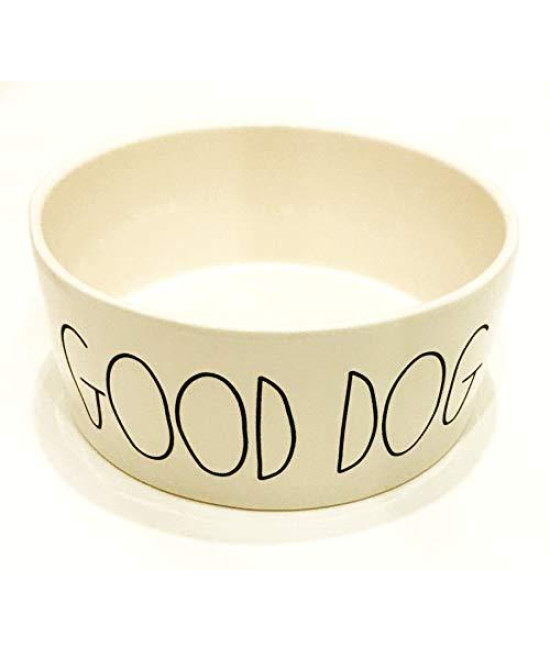 Rae Dunn X-Large Ceramic Dog Bowl 8?x3.5? Good Doggy