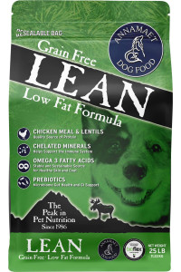 Annamaet grain-Free Lean Reduced Fat Formula Dry Dog Food, (chicken Duck), 25-lb Bag