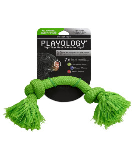 Playology Dri Tech Rope Dog Chew Toy - for Medium Dogs (15-35lbs) Sweet Potato Scented Dog Toys for Heavy Chewers - Engaging, All-Natural, Interactive and Non-Toxic