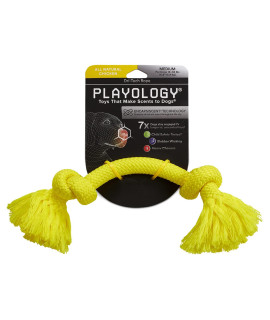 Playology Dri Tech Rope Dog Chew Toy - for Medium Dogs (15-35lbs) Chicken Scented Dog Toys for Heavy Chewers - Engaging, All-Natural, Interactive and Non-Toxic
