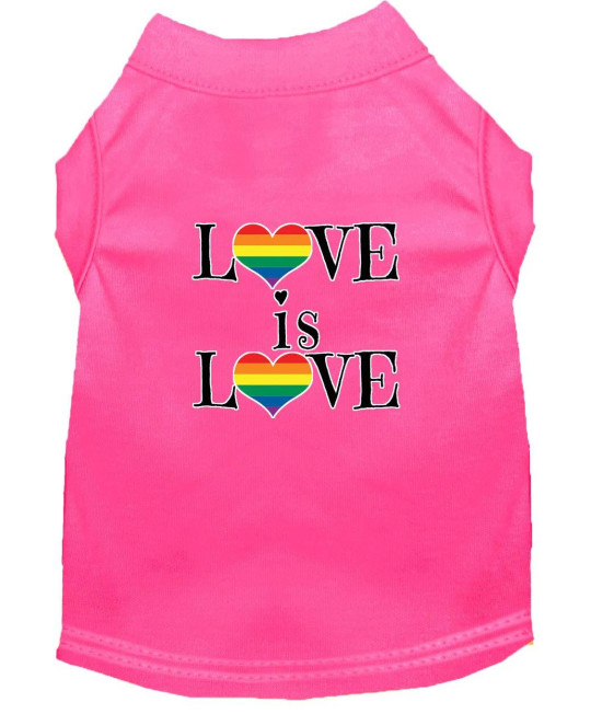 Mirage Pet Products Love is Love Screen Print Dog Shirt Bright Pink XL