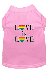 Mirage Pet Products Love is Love Screen Print Dog Shirt Light Pink Med