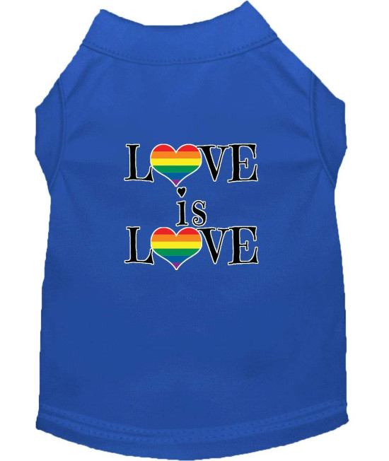 Mirage Pet Products Love is Love Screen Print Dog Shirt Blue Sm