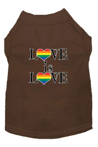 Mirage Pet Products Love is Love Screen Print Dog Shirt Brown Sm