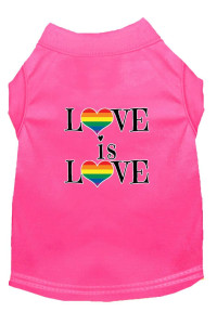 Mirage Pet Products Love is Love Screen Print Dog Shirt Bright Pink XS