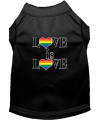 Mirage Pet Products Love is Love Screen Print Dog Shirt Black Med