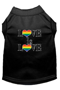 Mirage Pet Products Love is Love Screen Print Dog Shirt Black Med