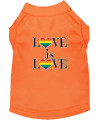 Mirage Pet Products Love is Love Screen Print Dog Shirt Orange XL