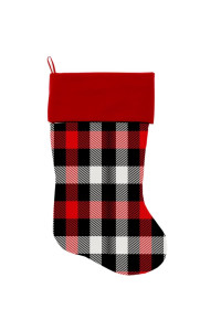 Mirage Pet Products Red and White Buffalo check christmas Stocking